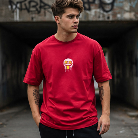😜 Smile Drip Oversized T-Shirt for men by Zwuri