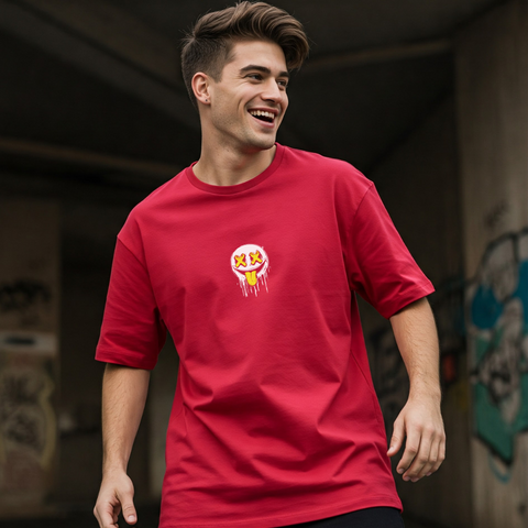 😜 Smile Drip Oversized T-Shirt for men by Zwuri