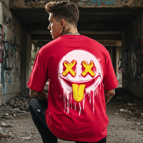😜 Smile Drip Oversized T-Shirt for men by Zwuri
