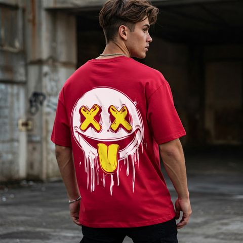 😜 Smile Drip Oversized T-Shirt for men by Zwuri