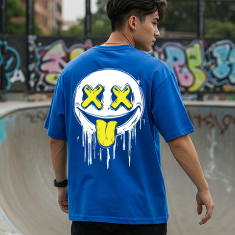 😜 Smile Drip Oversized T-Shirt for men by Zwuri