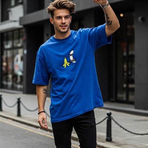 🍌 Banana Attitude Oversized Graphic T-Shirt For Men by Zwuri