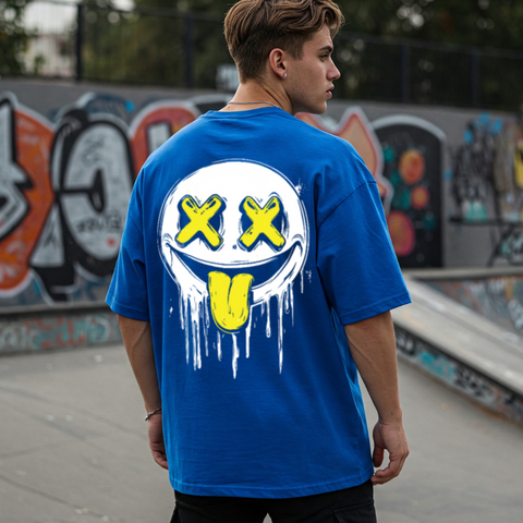 😜 Smile Drip Oversized T-Shirt for men by Zwuri