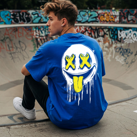 😜 Smile Drip Oversized T-Shirt for men by Zwuri