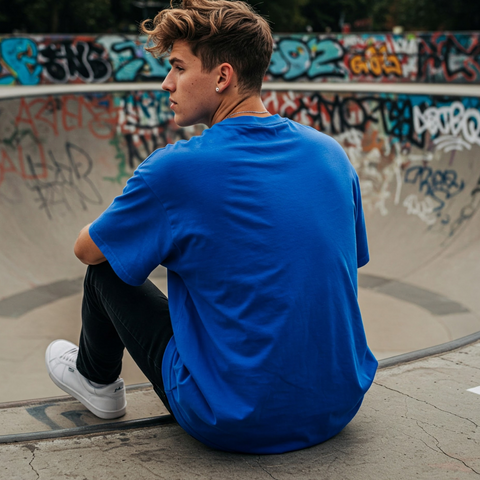 Classic Oversized Tee for Men – Crimson Red Solid & Statement-Free by Zwuri