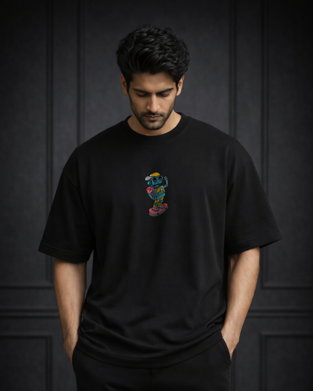 Zwuri Men Robo Skater Oversized Tee