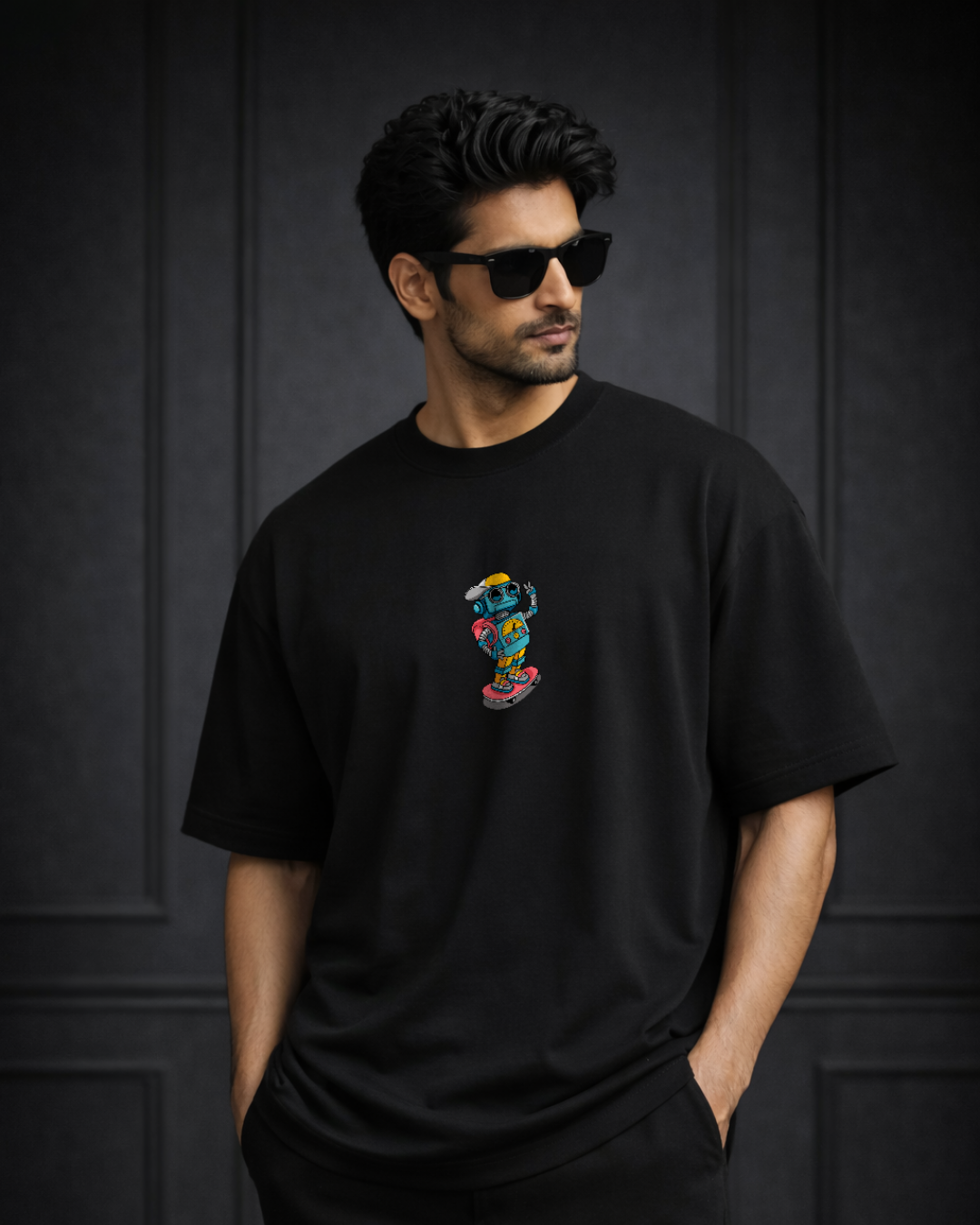 Zwuri Men Robo Skater Oversized Tee