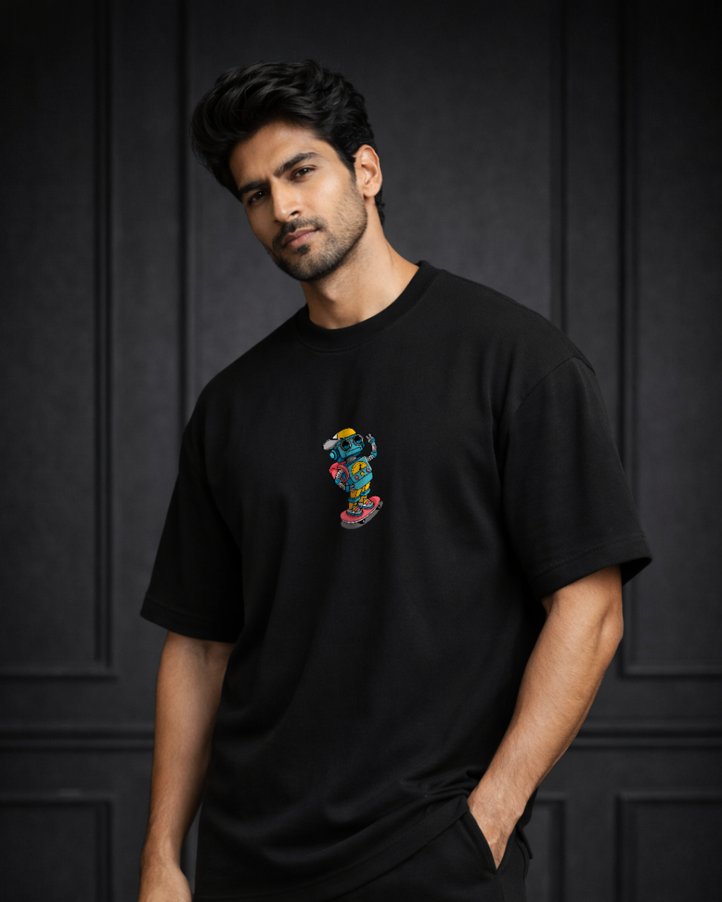 Zwuri Men Robo Skater Oversized Tee