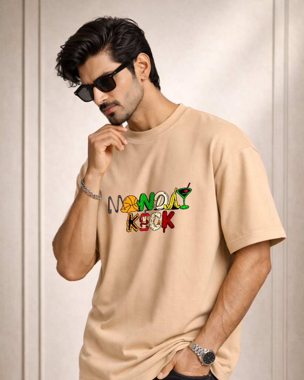Zwuri Men Monday Kick Oversized Tee