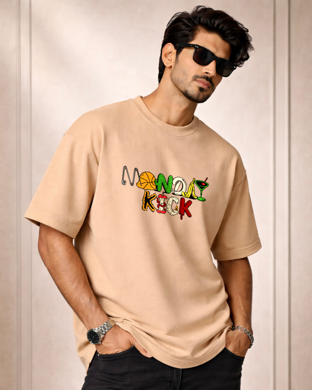 Zwuri Men Monday Kick Oversized Tee