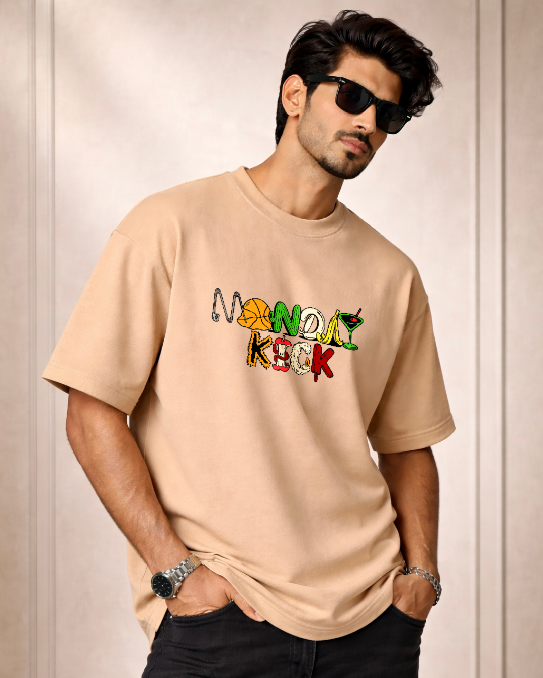 Zwuri Men Monday Kick Oversized Tee