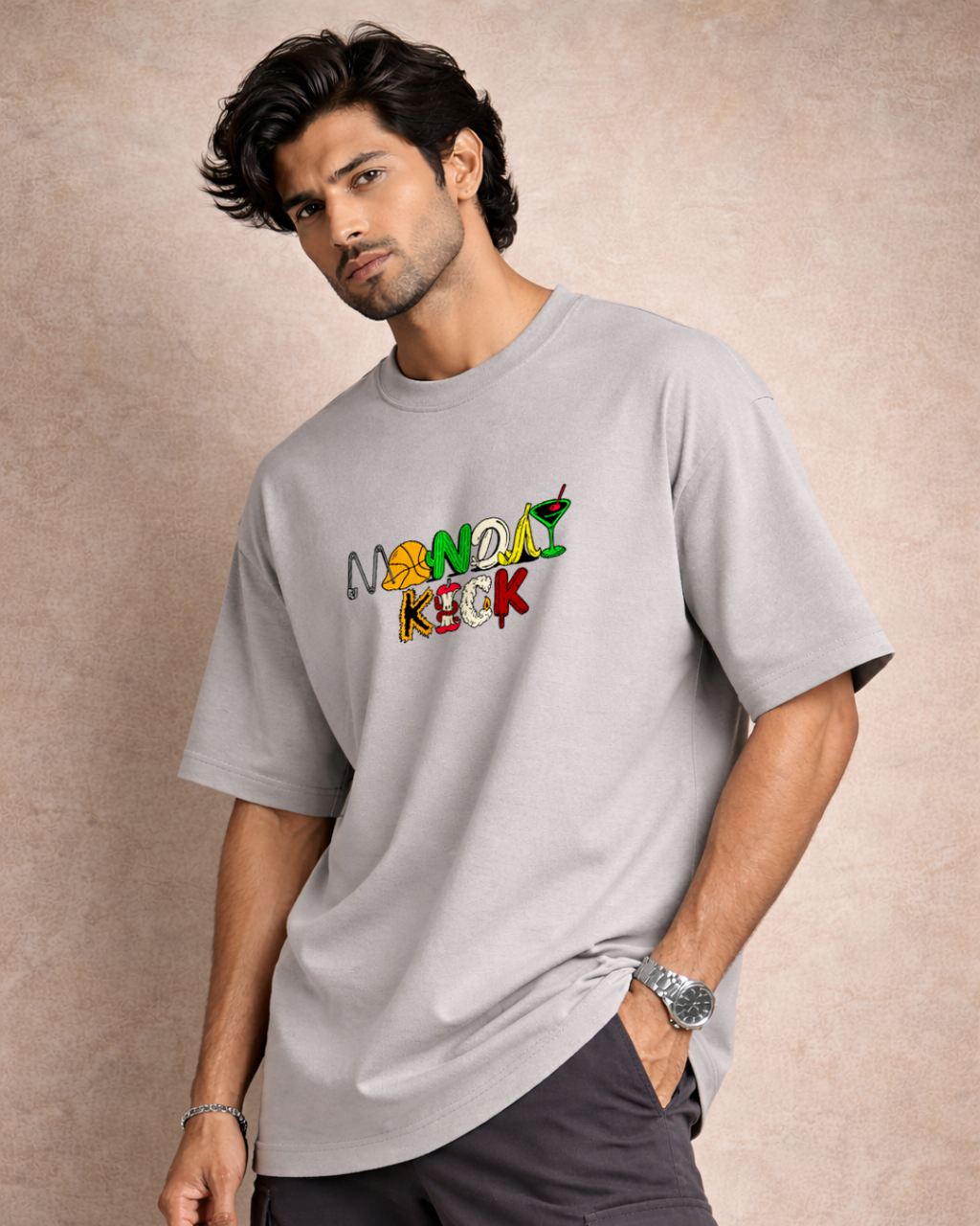 Zwuri Men Monday Kick Oversized Tee