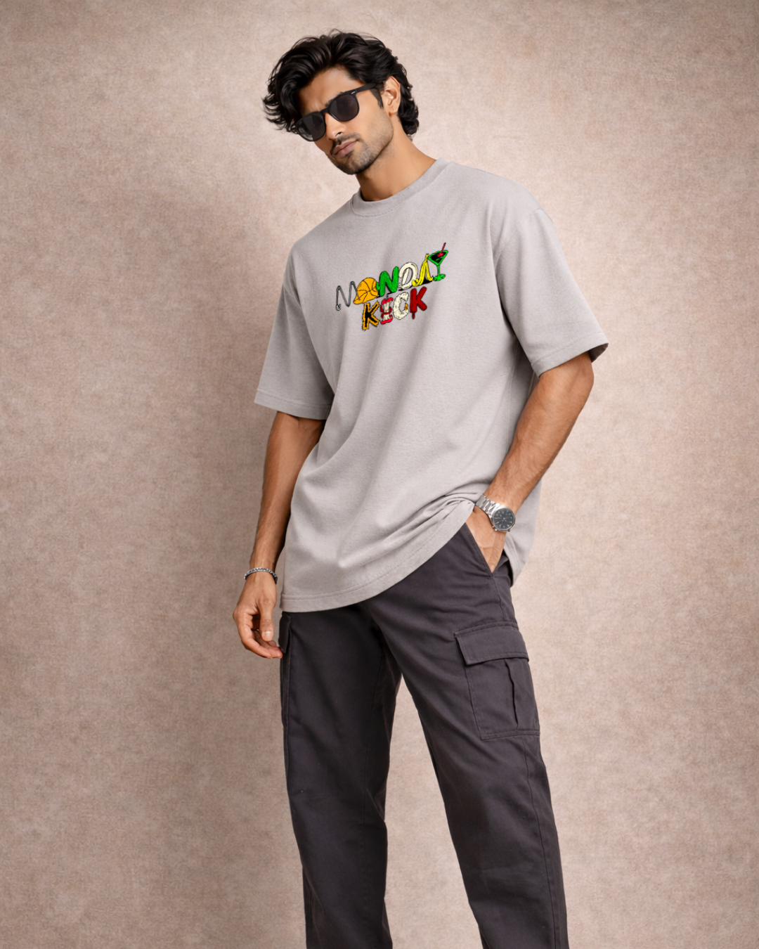 Zwuri Men Monday Kick Oversized Tee