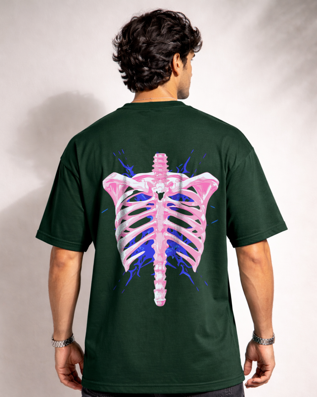 Zwuri Men Ribbed Ribs Oversized Tee