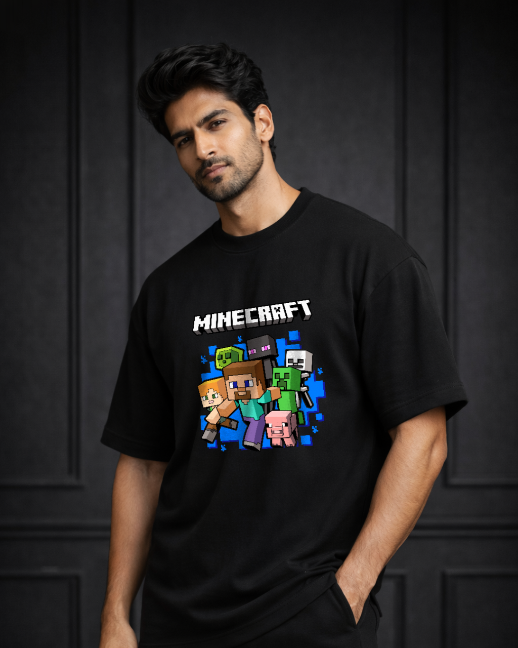 Zwuri Men Minecraft Oversized Tee