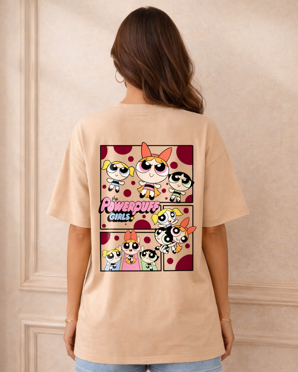 Zwuri Women Powerpuff Girls Oversized Tee