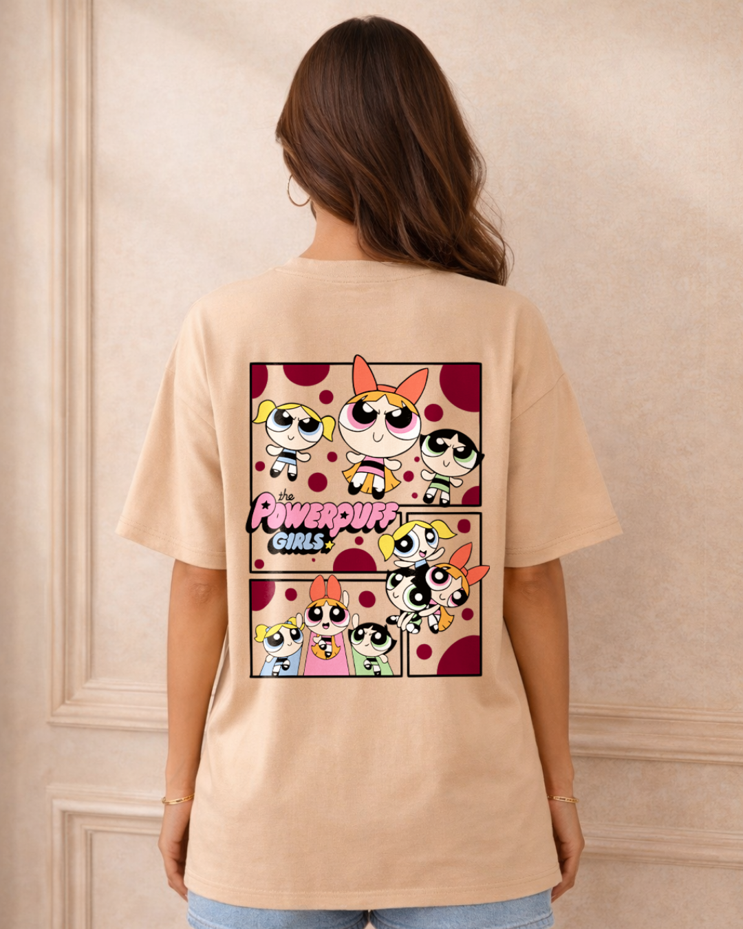 Zwuri Women Powerpuff Girls Oversized Tee