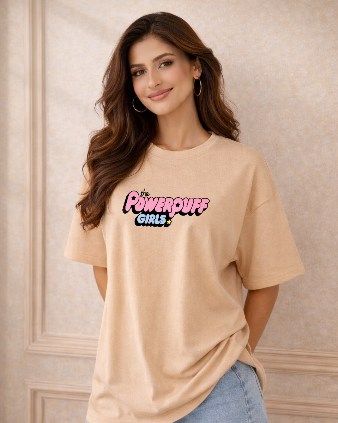 Zwuri Women Powerpuff Girls Oversized Tee