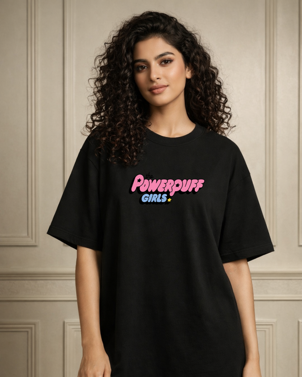 Zwuri Women Powerpuff Girls Oversized Tee