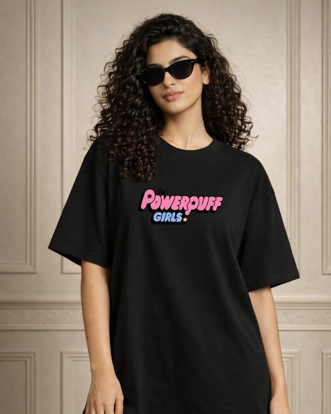 Zwuri Women Powerpuff Girls Oversized Tee