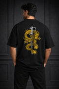 Zwuri Men Dragon Sword Oversized Tee