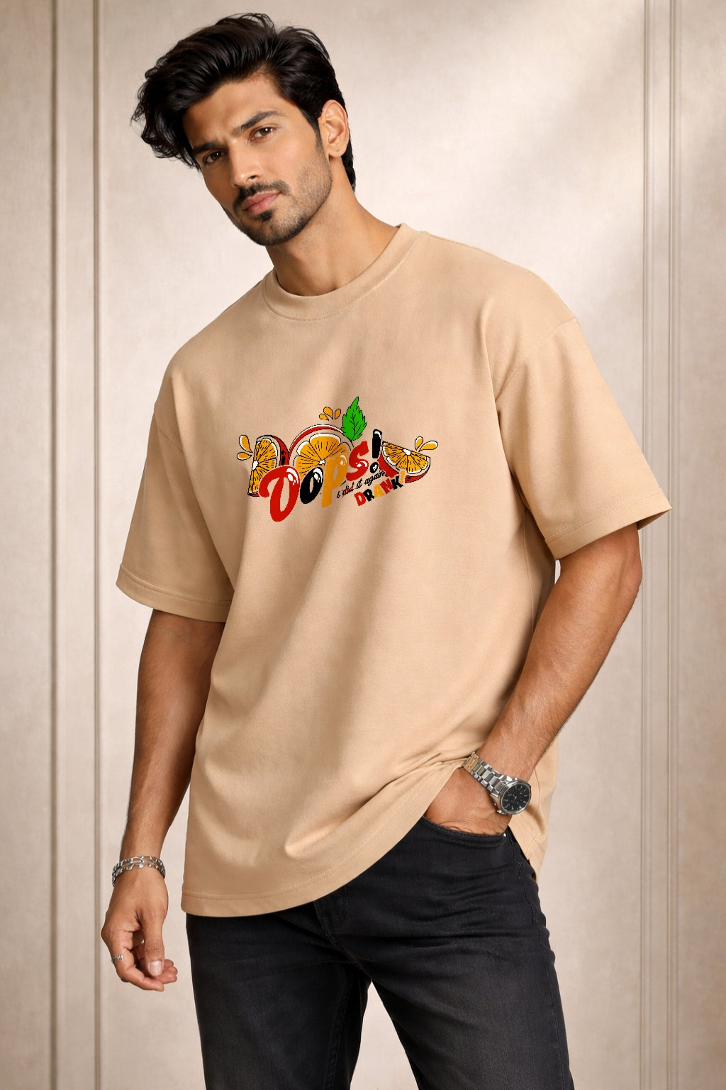 Zwuri Men Candid Edits Oversized Tee