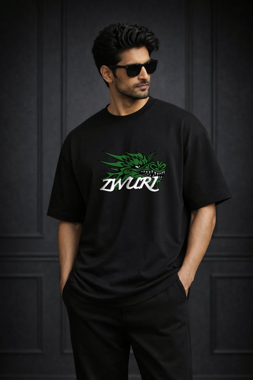 Zwuri Men Azure Dragon Oversized Tee
