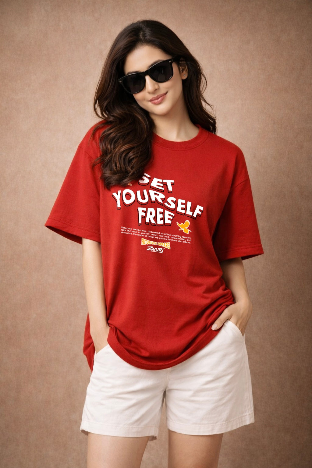 Zwuri Women Set Yourself Free Oversized Tee
