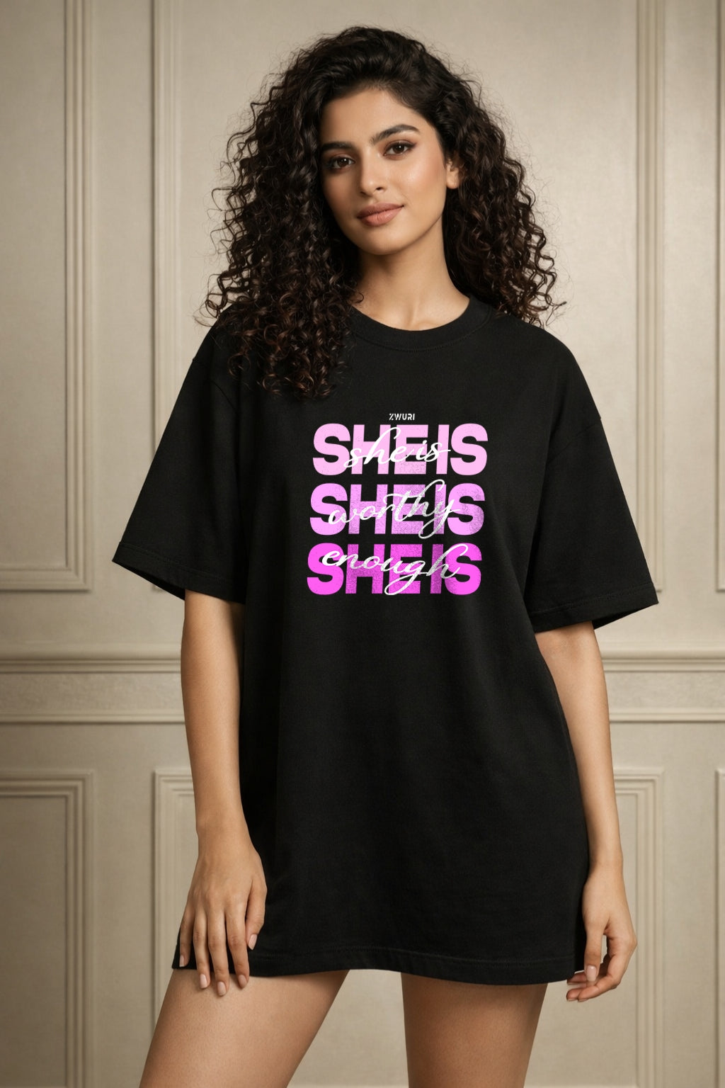 Zwuri Women She Is Oversized Tee
