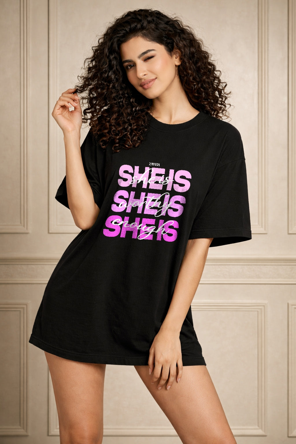 Zwuri Women She Is Oversized Tee