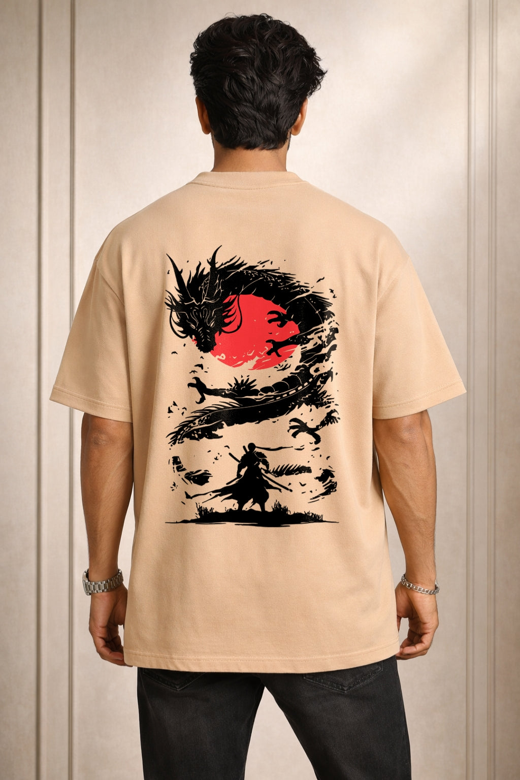 Zwuri Men Samurai Warrior Oversized Tee