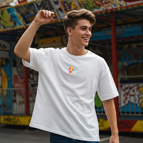 😜 Smile Drip Oversized T-Shirt for men by Zwuri