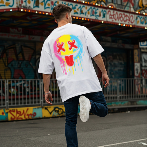 😜 Smile Drip Oversized T-Shirt for men by Zwuri