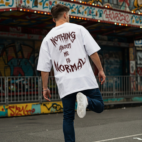 🧨 Nothing About Me Is Normal Oversized Tee for Men by Zwuri