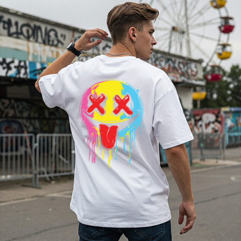 😜 Smile Drip Oversized T-Shirt for men by Zwuri